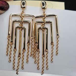 Chic Gold Tone Earrings